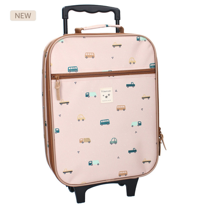 Resväska trolley barn sweet cuddles beige med bilar Vadobag