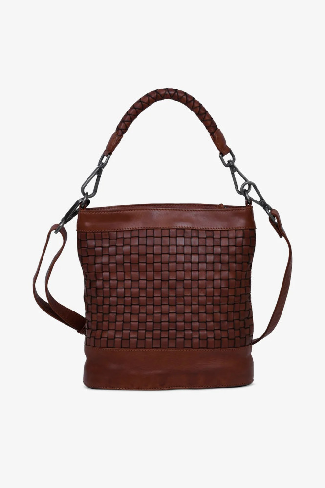 Axelväska hink flätad Corsico Shoulder bag cognac Dagmar A