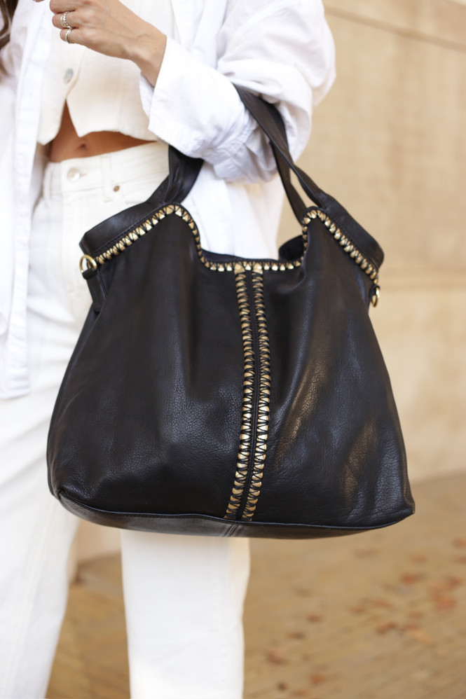 Shopper Broderade detaljer i guld Svart Depeche