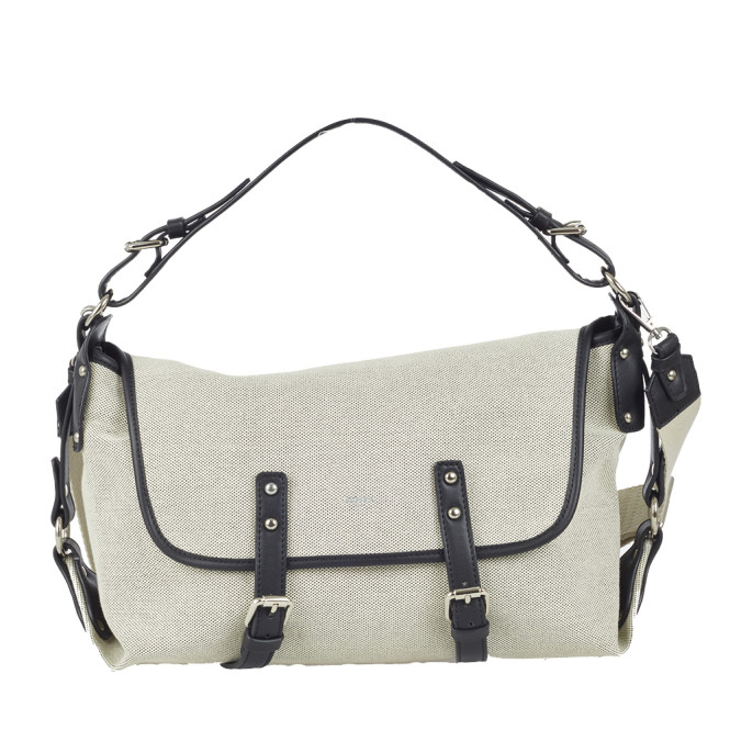 Lockväska 2.0 Canvas svart/beige recyled Ulrika Design