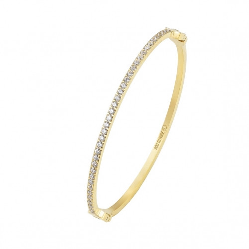 Armband Crown med klara stenar guld Bud to rose