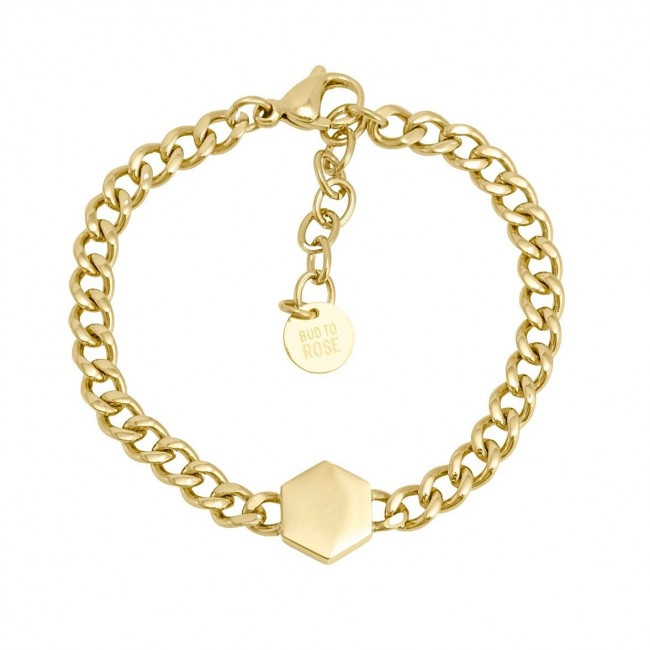 Armband Rivet hexagon guld Bud to rose