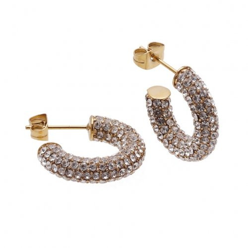 Örhänge Lola crystal hoop guld Bud to Rose