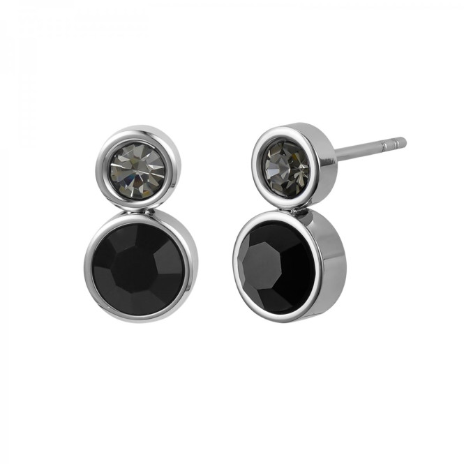 Örhänge Lima duo earring black/silver Bud to Rose