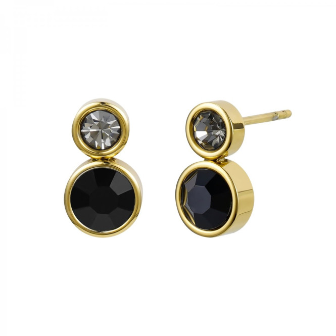 Örhänge Lima duo earring black/gold Bud to Rose