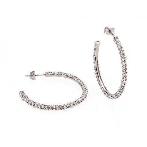 Örhänge Sparkle hoop 40mm clear/silver Bud to Rose