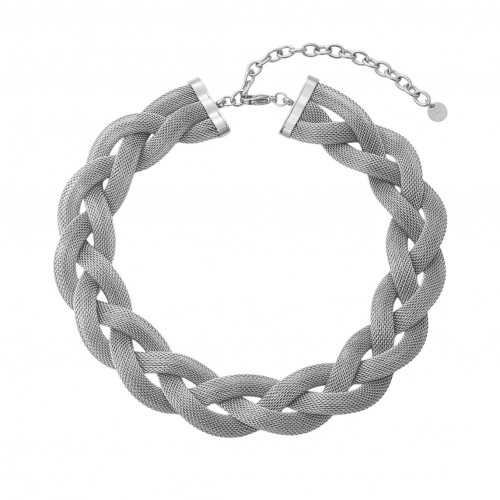 Halsband Jackie silver flätat Bud to rose