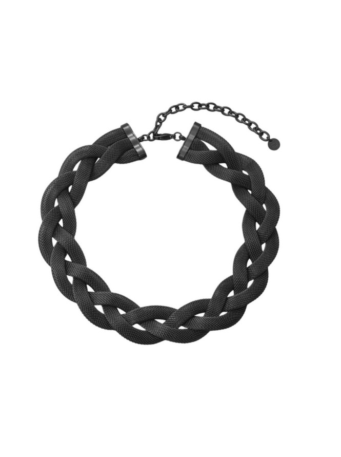 Jackie halsband svart flätat Bud to rose