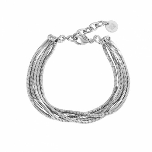 Freya 5 row bracelet silver Bud to Rose