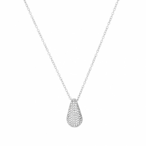 Halsband droppe med kristall silver Bud to Rose