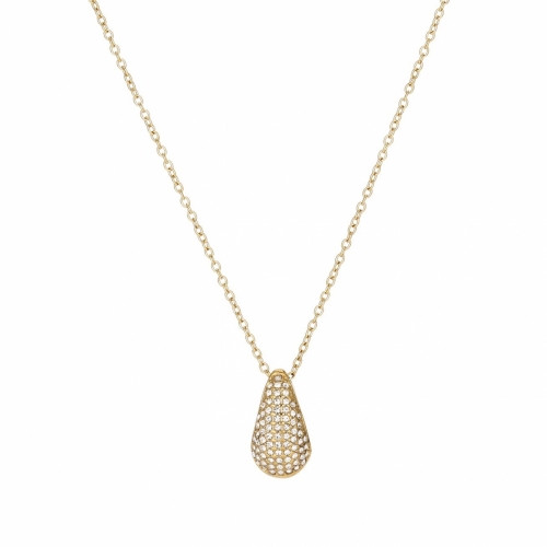 Halsband droppe med kristall guld Bud to Rose