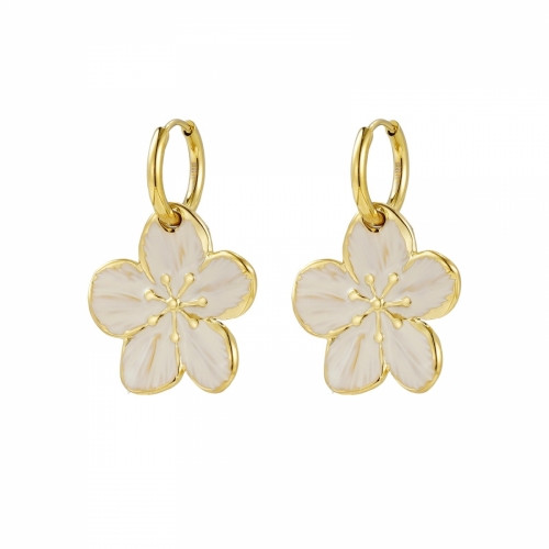 Örhänge Blomma Calista Enamel beige Bud to Rose