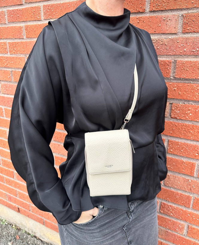 Mobilväska beige med plånbok Ulrika Design