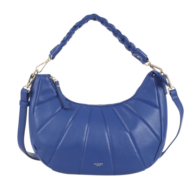 Väska Hobo quiltad med flätad rem blå Ulrika Design