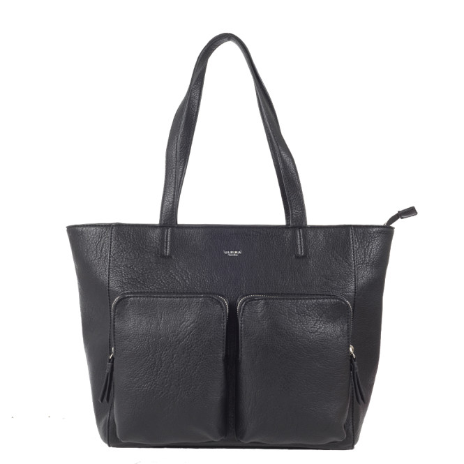 Shopper Pocket svart med dubbla remmar Ulrika Design