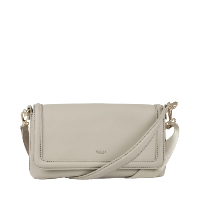 Axelväska med struktur runt locket beige Ulrika Design