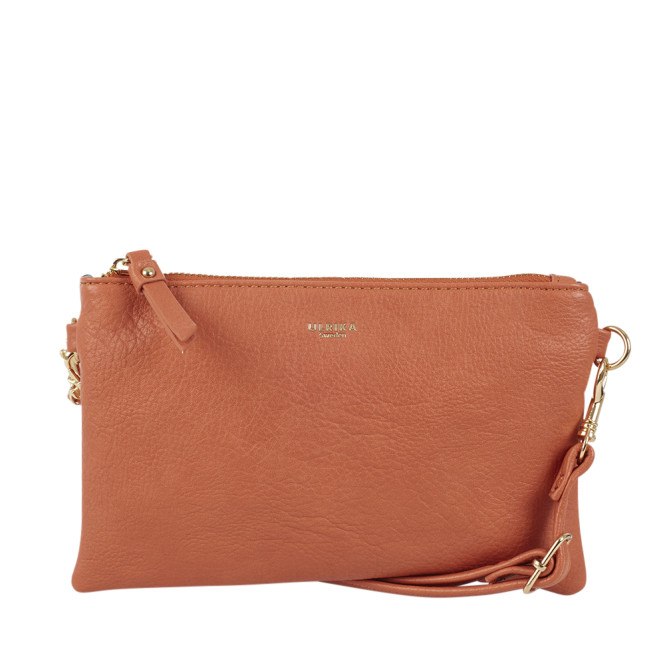 Axelremsväska clutch pocket orange Ulrika Design