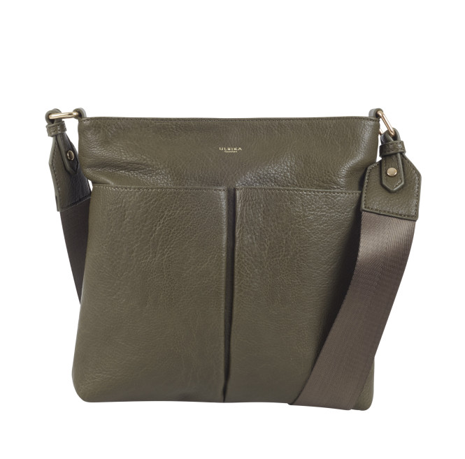 Crossover väska Pocket grön med fickor fram Ulrika Design