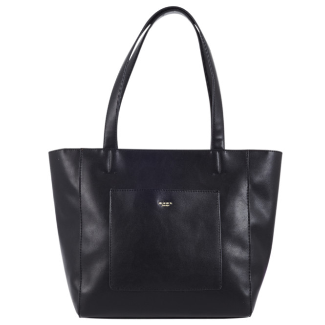 Handväska med ficka fram svart Ulrika Design