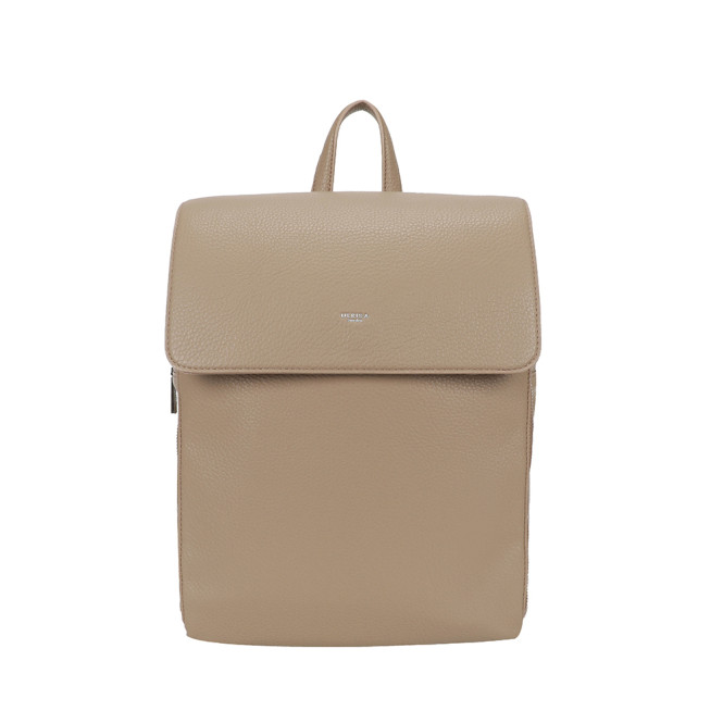 Ryggsäck med lock stor taupe laptopfack 14´ Ulrika Design
