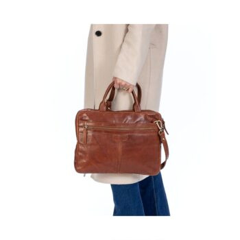 Laptopväska läder cognac Springfeild