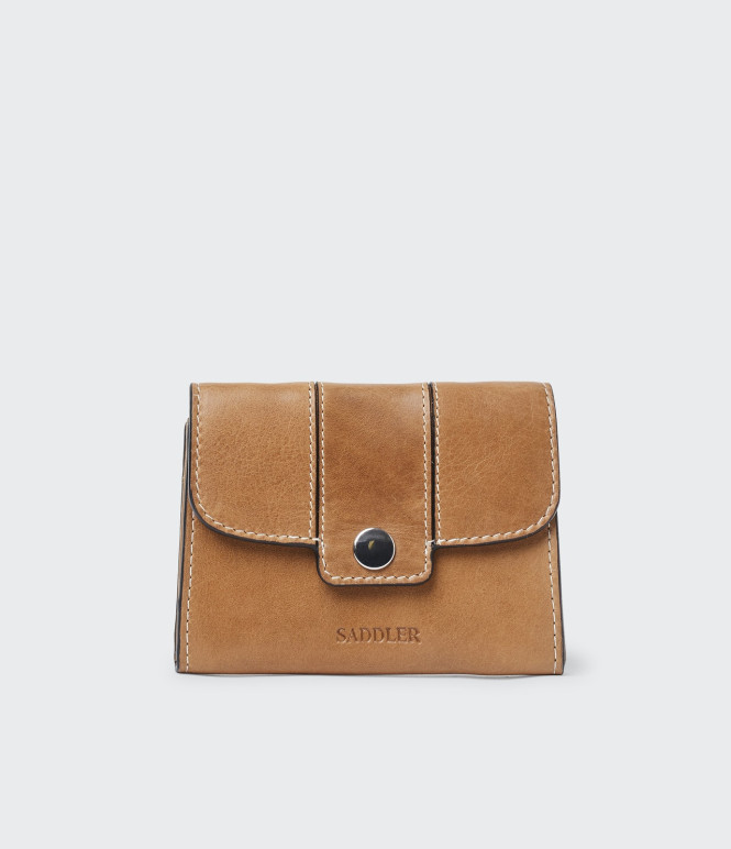 Plånbok med knäppe cognac Nora Saddler