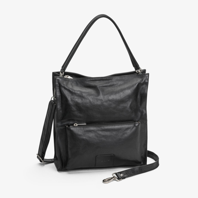 Hobo large väska med ficka fram svart The monte
