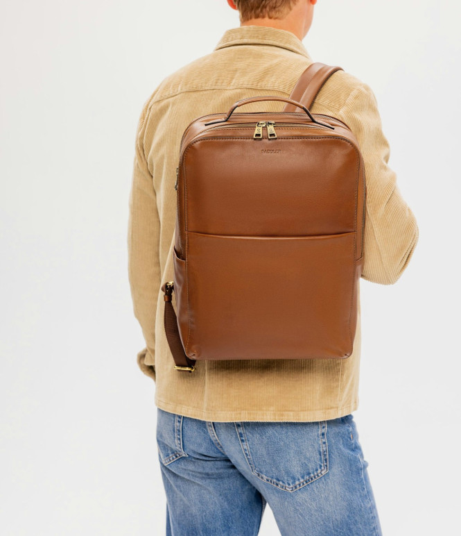 Ryggsäck Adern läder cognac Saddler