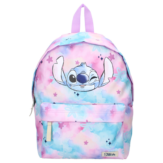 Ryggsäck stitch rosa/lila med ficka fram Vadobag