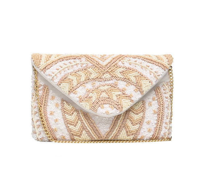 Clutch Sintra beaded creame Pipols Bazaar