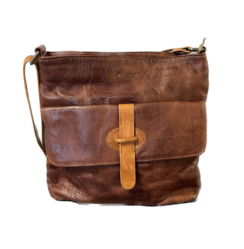 Crossover väska vintage look brun Boxca Bolzo