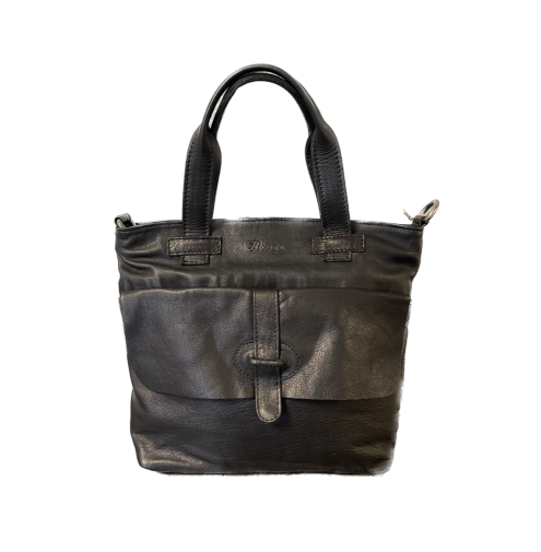 Handväska vintage look med handtag svart Boxca Bolzo