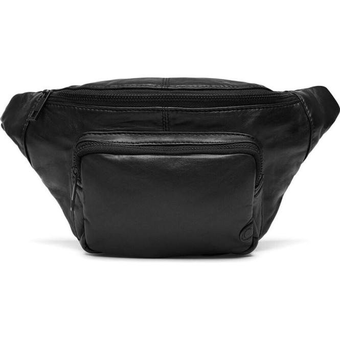 Bumbag svart med svarta detaljer, läder med ficka framtill Depeche