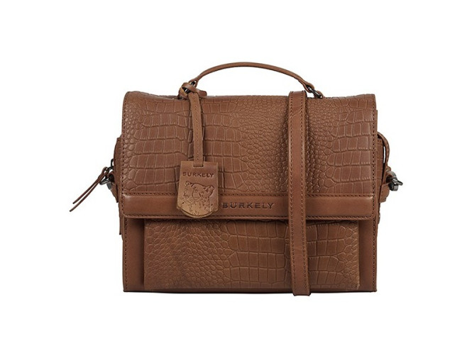 Citybag croco med lock brun Caual Carly Burkely