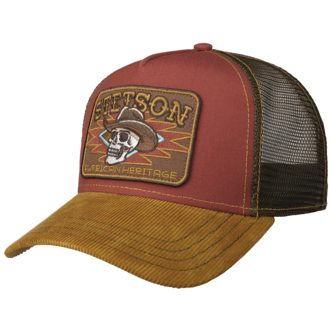 Keps trucker dödskalle röd/gul Stetson