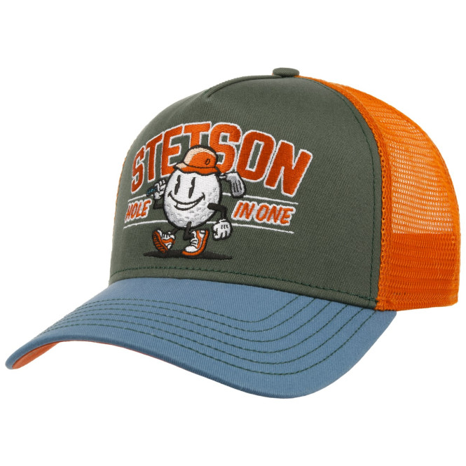 Keps trucker golf hole in one blå/ orange Stetson