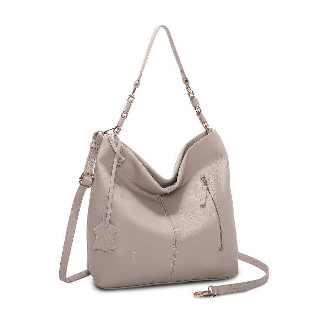 Hoboväska beige med gulddetaljer Sajaco Nordic