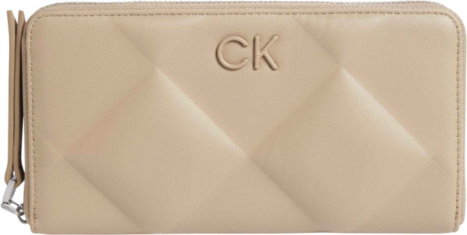 Plånbok Re-LOCK quilt lång beige, Silver mink Calvin Klein