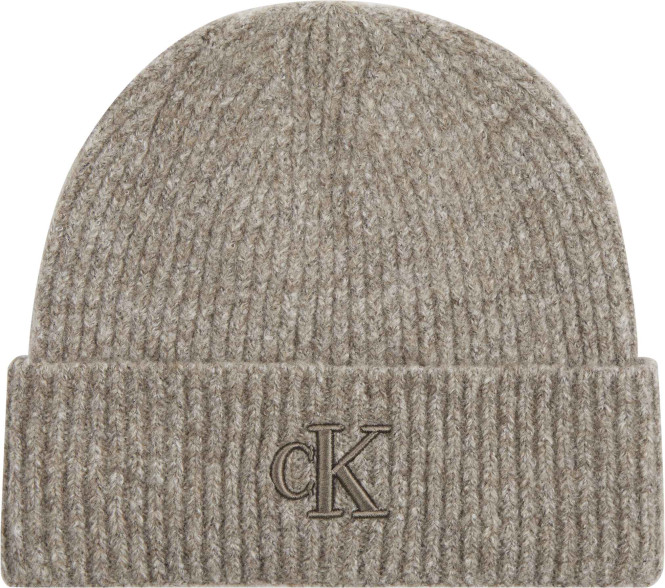Mössa Embroidery thick Ribbad Goat taupe Calvin Klein