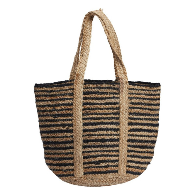 Kasse Tangier jute svart/natur The Moshi