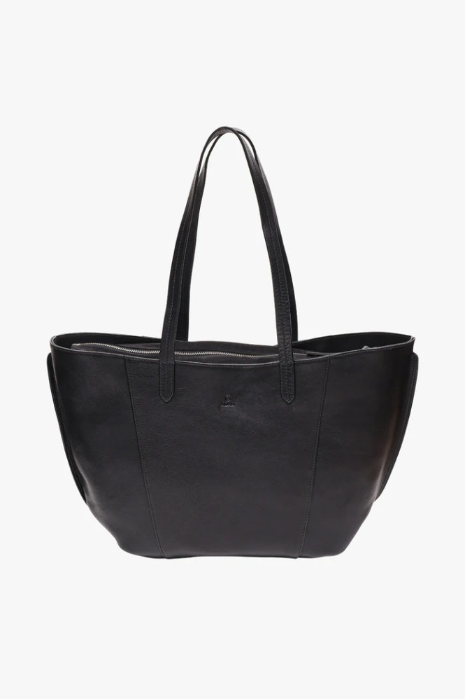 Shopper portofino pearl svart Adax