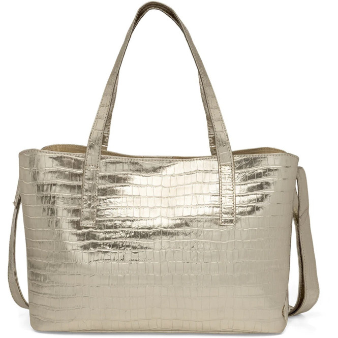 Handväska champange metallic croco Depeche