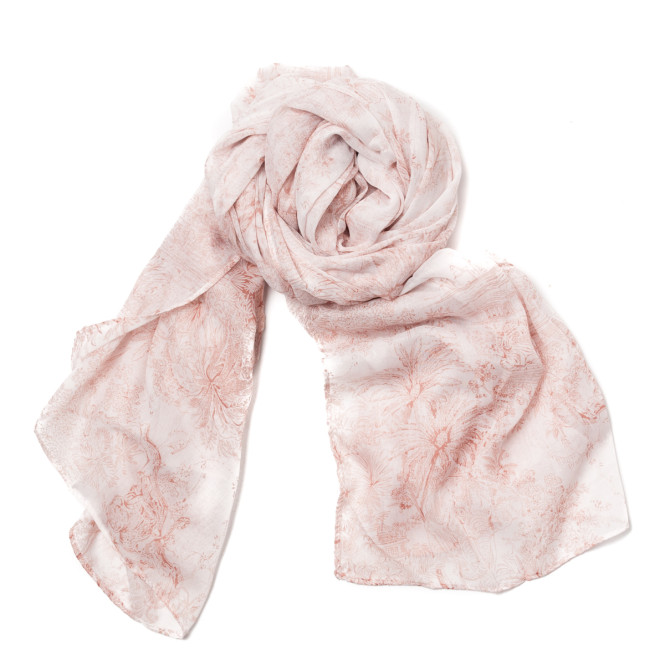 Sjal i beige med djurprint Rosenvinge