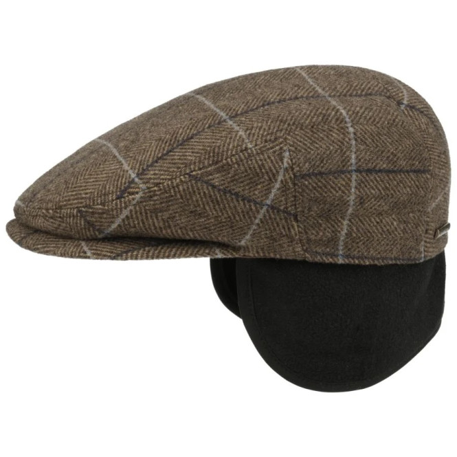 Keps Kent wool Rutig brun stl L Stetson