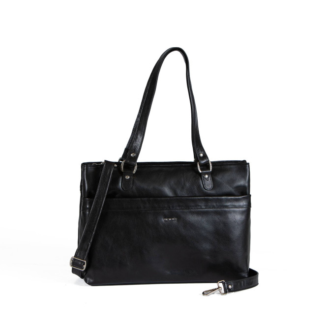 Totebag med datorfack 14 och ficka fram svart The Monte
