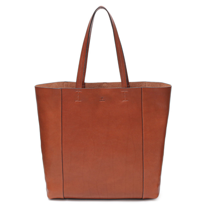 Shopper portofino line i lyxig brun Adax