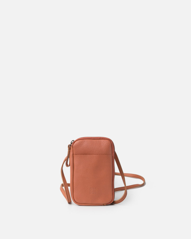 Mobilväska läder coral Biba