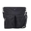 Crossover väska nylon med 2 fickor fram svart  - Ulrika Design